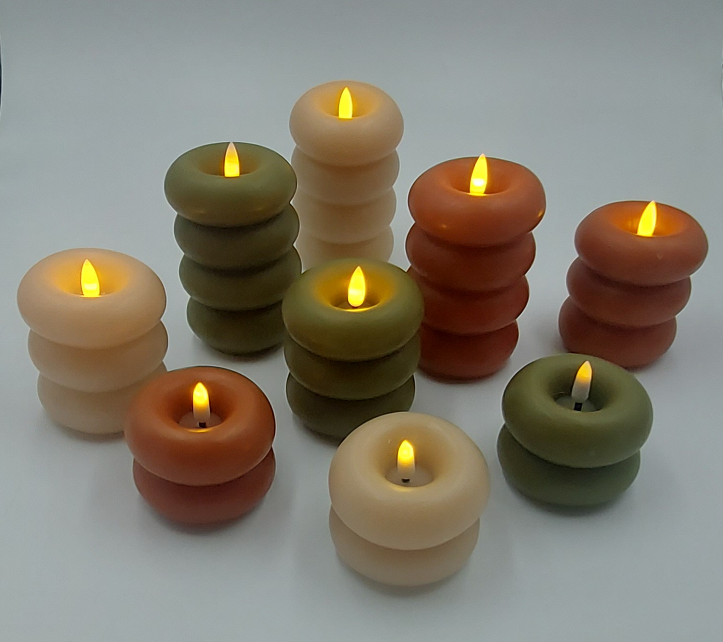 Led-kynttilä Cello donitsi 12,5cm oranssi