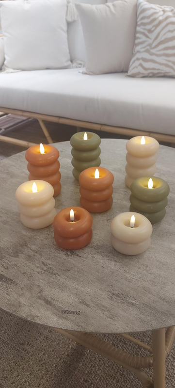 Led-kynttilä Cello donitsi 12,5cm oranssi