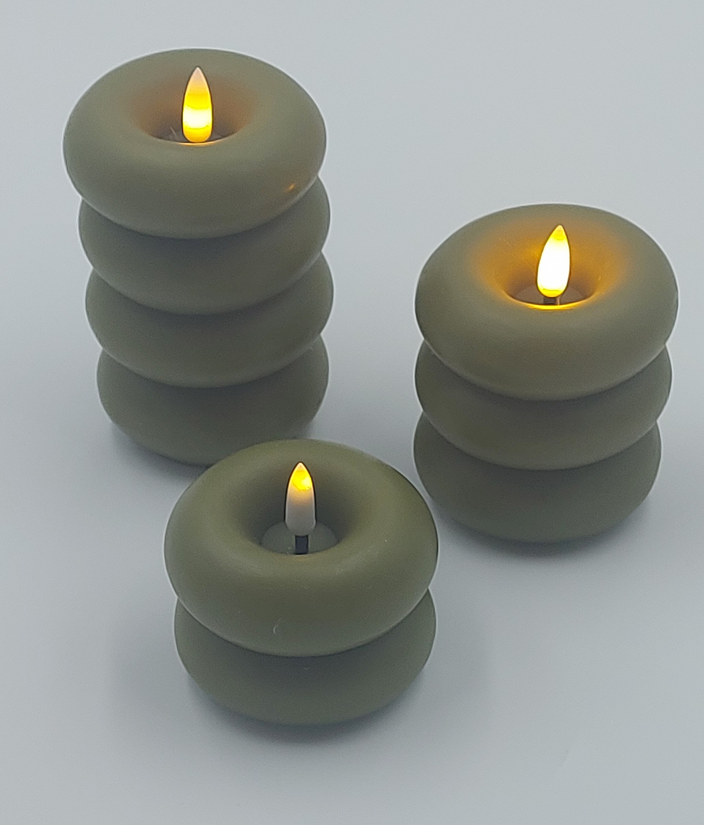 Led-kynttilä Cello donitsi 9cm vihreä