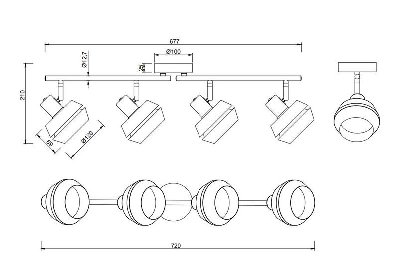 Spotti TRIO Isla E14 4-osainen lämmin harmaa