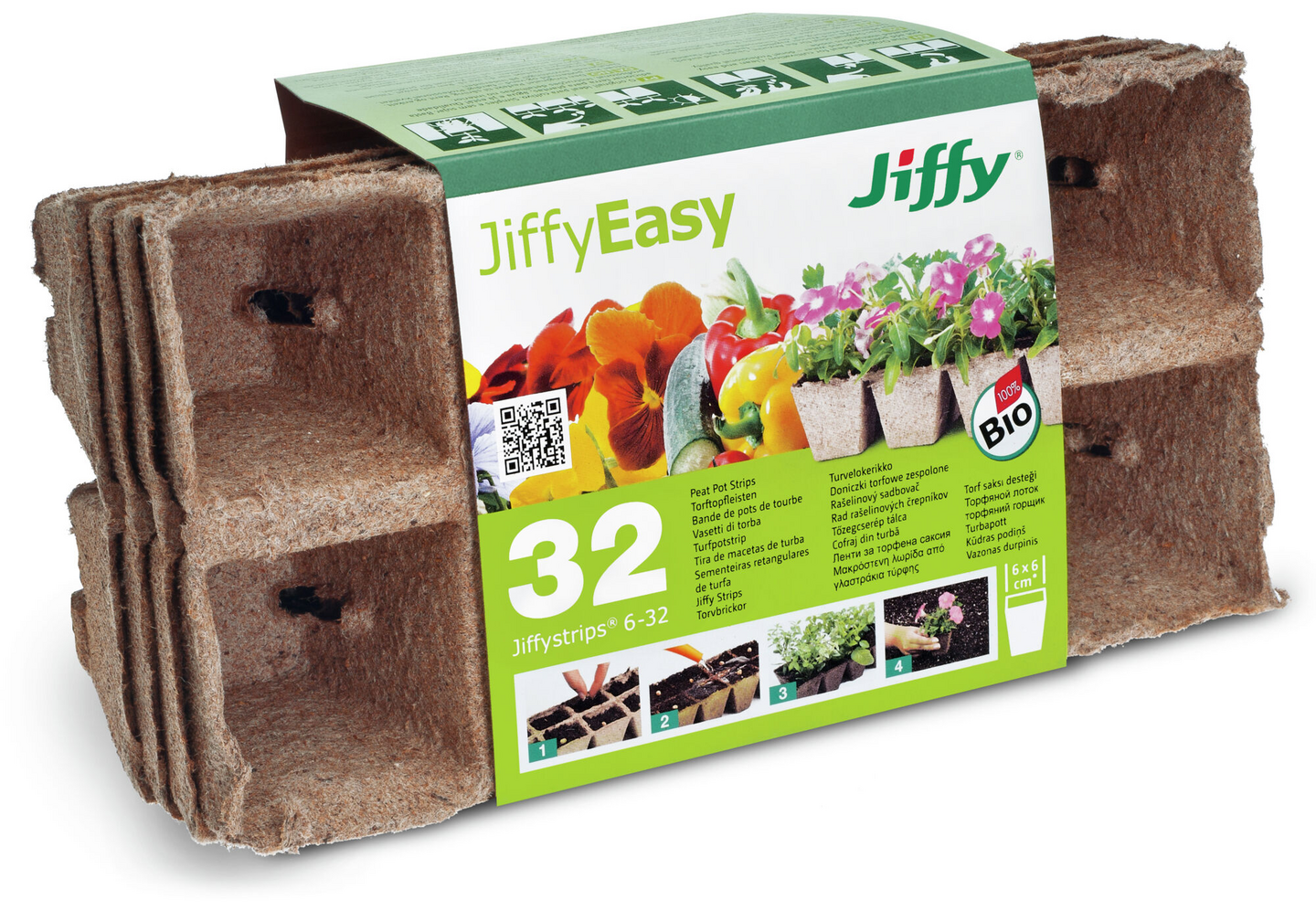 Turvelokerikko Jiffy 6x6cm 4x8kpl