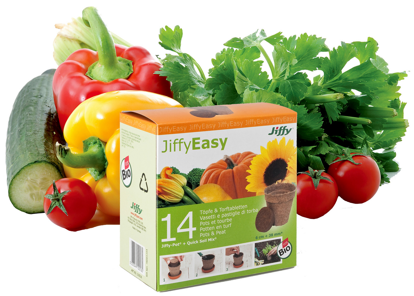 Turveruukut ja turveseospelletit Jiffy 14kpl