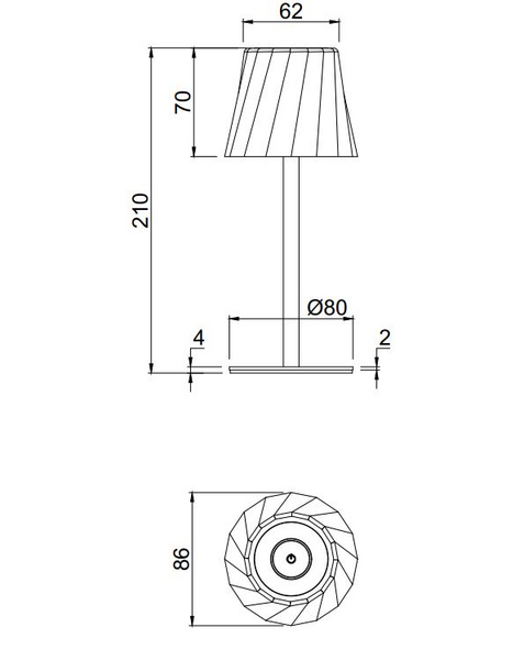 Ulkopöytävalaisin TRIO Diaz led 1,6W IP44 mattavalkoinen ladattava