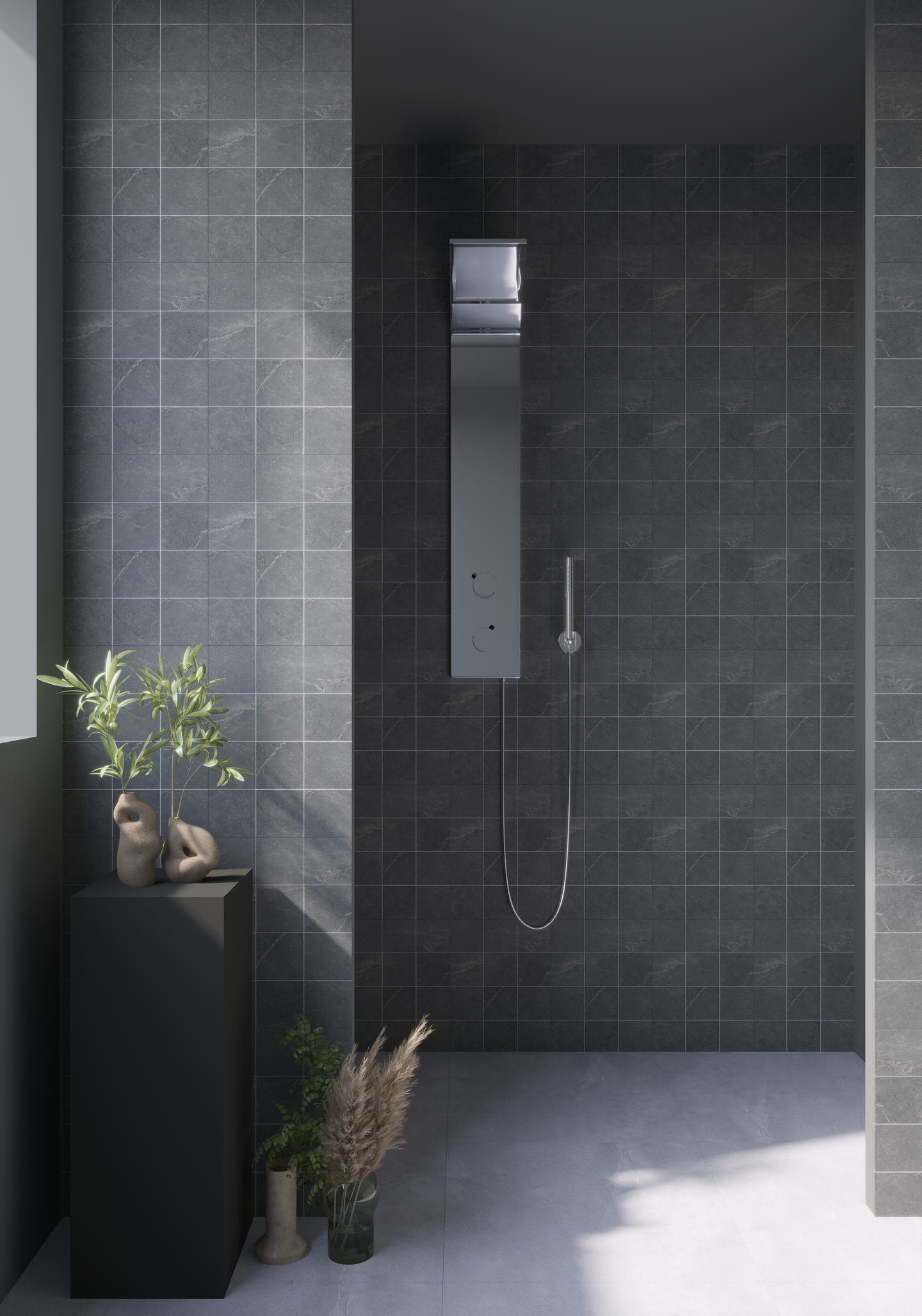 Lattialaatta Cello Veinstone 10x10 harmaa PK R10B 1,44m²