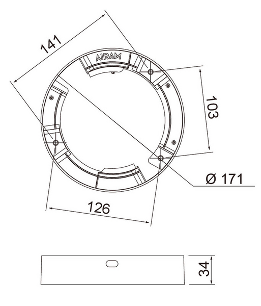 Mekaaninen lisätarvike Airam Cio Multi korotuskehys 164mm valkoinen