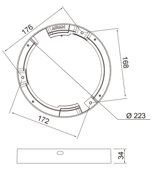 Mekaaninen lisätarvike Airam Cio Multi korotuskehys 217mm valkoinen