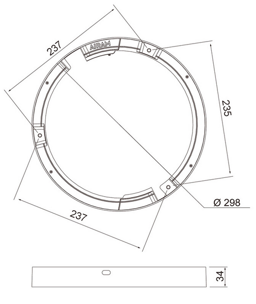 Mekaaninen lisätarvike Airam Cio Multi korotuskehys 292mm valkoinen