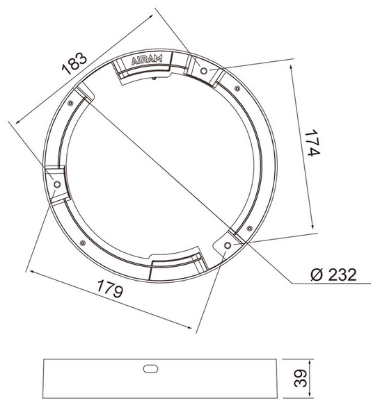 Mekaaninen lisätarvike Airam Cio Multi korotuskehys 226mm valkoinen
