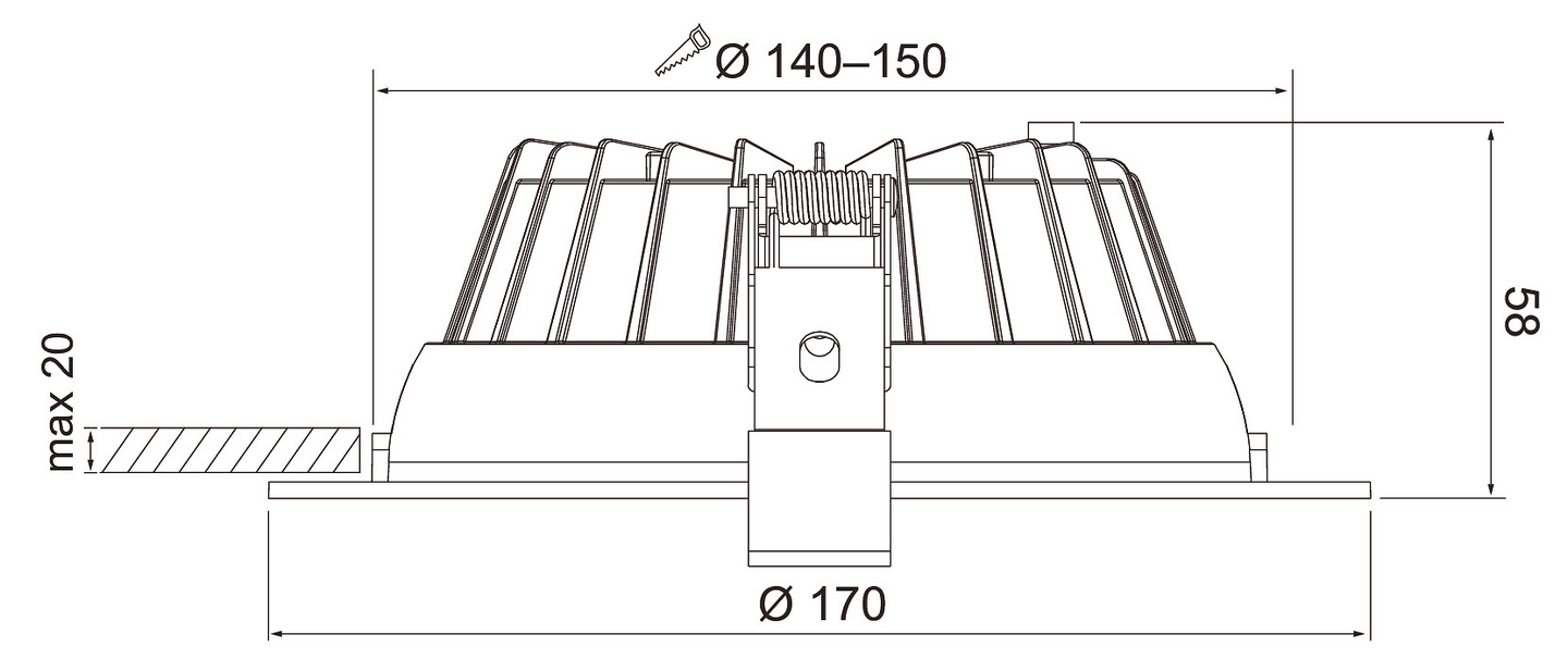 Alasvalo Compact Xl 150 Ip54 14w 1800lm 3cct Wh