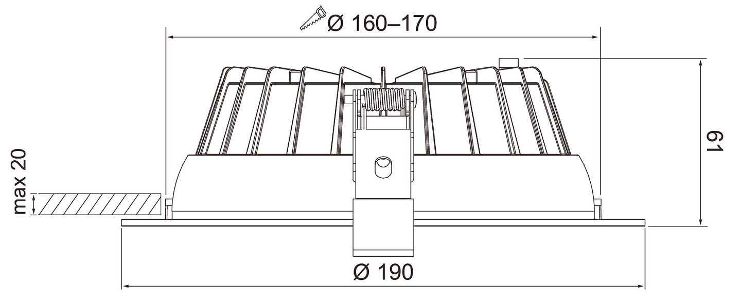 Alasvalo Compact Xl 170 Ip54 24w 3350lm 3cct Wh