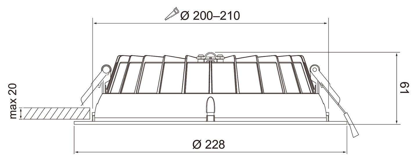 Alasvalo Compact Xl 210 Ip54 24w 3250lm 3cct Wh