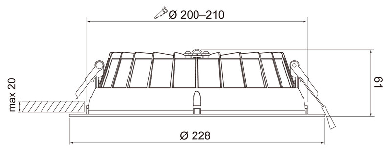 Alasvalo Compact Xl 210 Ip54 24w 3250lm 3cct Wh