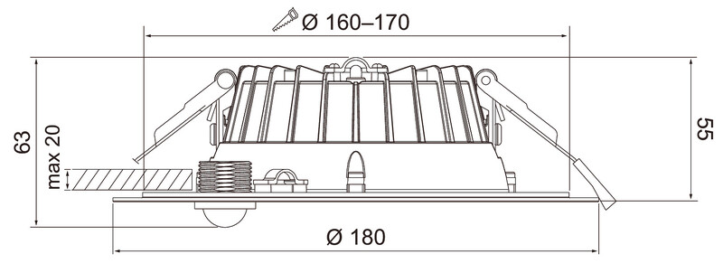 Alasvalo Compact Xl 170 Ip54 12w 3cct Pir