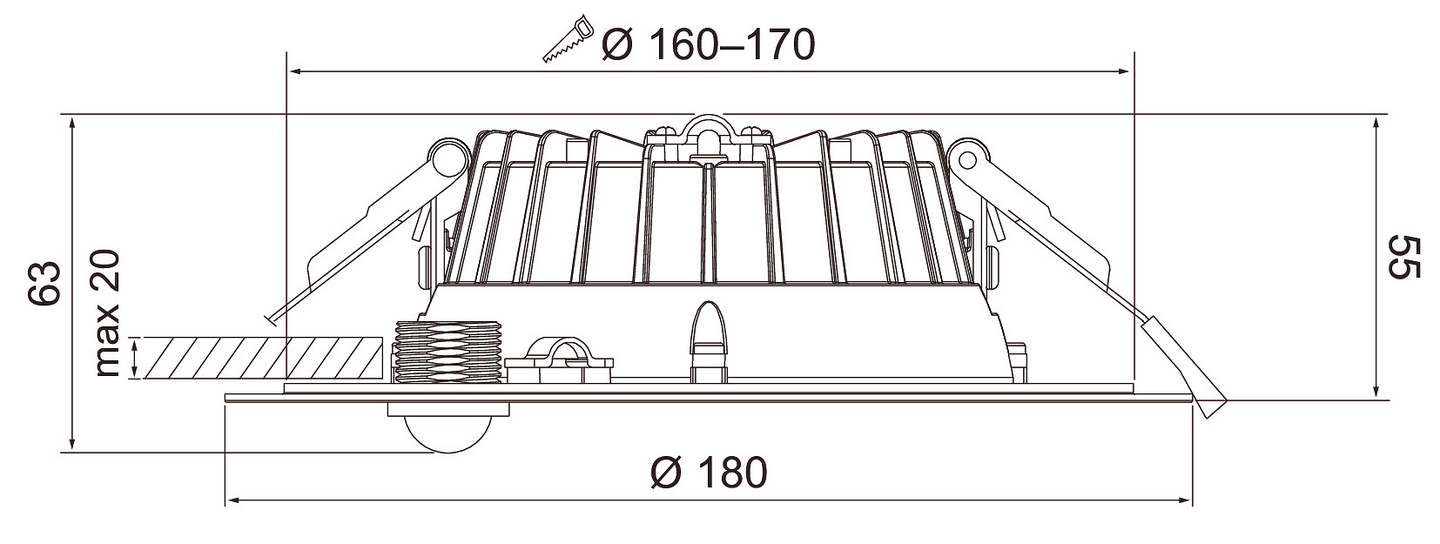 Alasvalo Compact Xl 170 Ip54 12w 3cct Pir