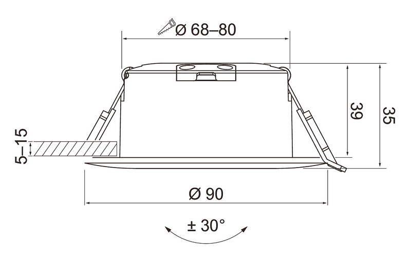Alasvalo Compact Multi Ip54 500lm 927/933/940 Dim Bk