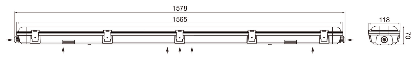 Teollisuusvalaisin Sulj. Fresa Pro 1500 Ip65 60w/840 9000lm Pco
