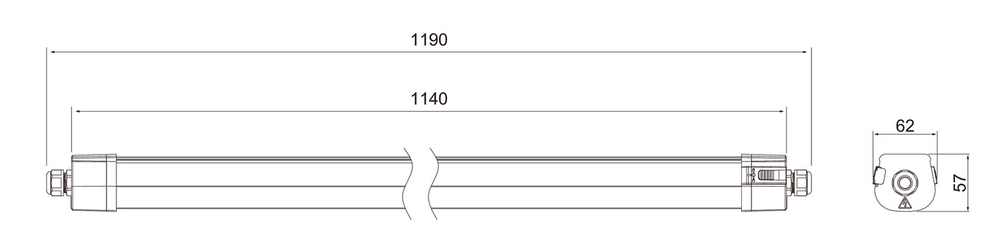 Teollisuusval. Sulj. Induproof 1200 Ip65 5600lm 35w/840 Pco