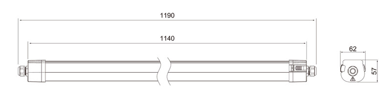 Teollisuusval. Sulj. Induproof 1200 Ip65 5600lm 35w/840 Pco
