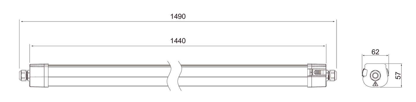 Teollisuusval. Sulj. Induproof 1500 Ip65 7200lm 45w/840 Pco
