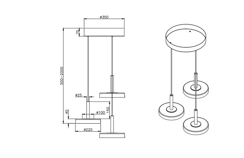 Riippuvalaisin TRIO Celeste led 3x7,5W 3x750lm kahvinruskea
