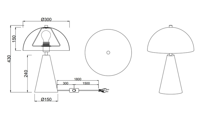 Pöytävalaisin TRIO Alfie E27 lämmin harmaa