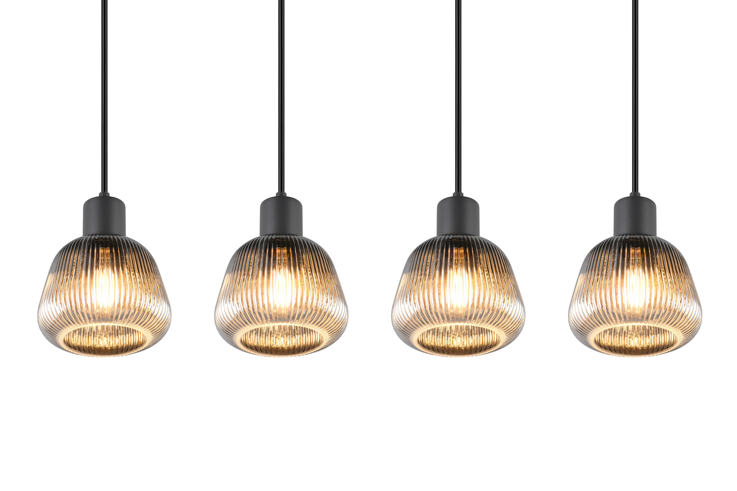 Riippuvalaisin TRIO Tarifa E27 4-osainen mattamusta/kromattu