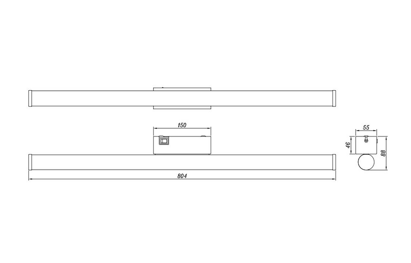 Seinävalaisin TRIO Mattimo led 8,6w 4000K 80cm kromi