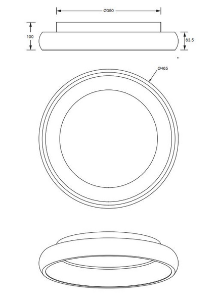 Kattovalaisin TRIO Cardona led 29W 3300lm 47cm musta