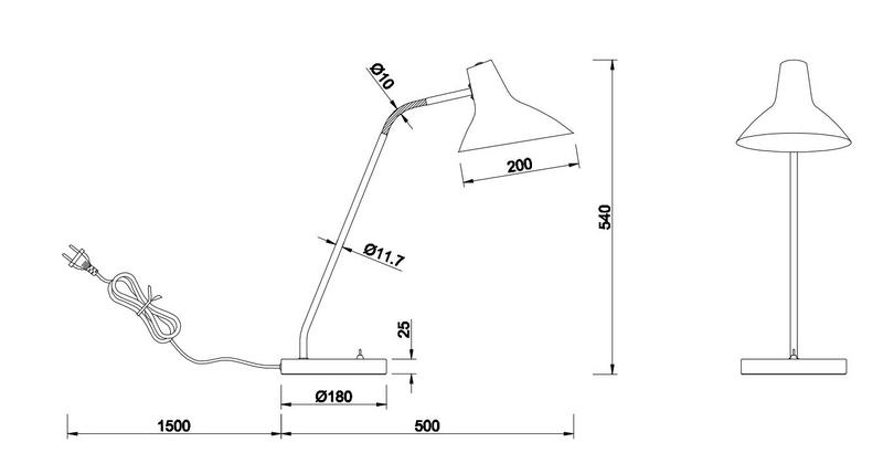 Pöytävalaisin TRIO Traveller E27 mattamusta/mattamessinki