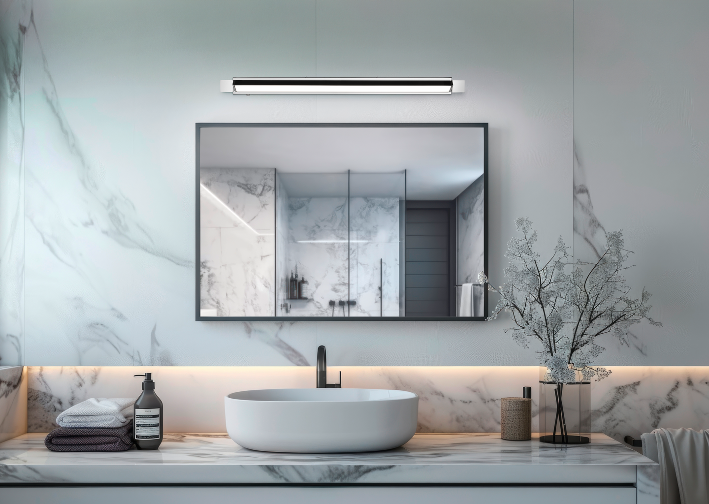 Seinävalaisin TRIO Fabrizio led 15,5W 1700lm 80cm kromi