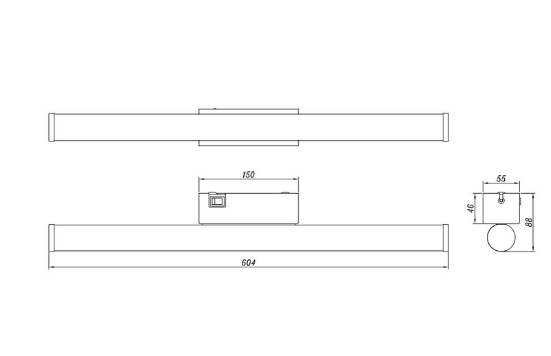 Seinävalaisin TRIO Mattimo led 6,5w 4000K 60cm kromi