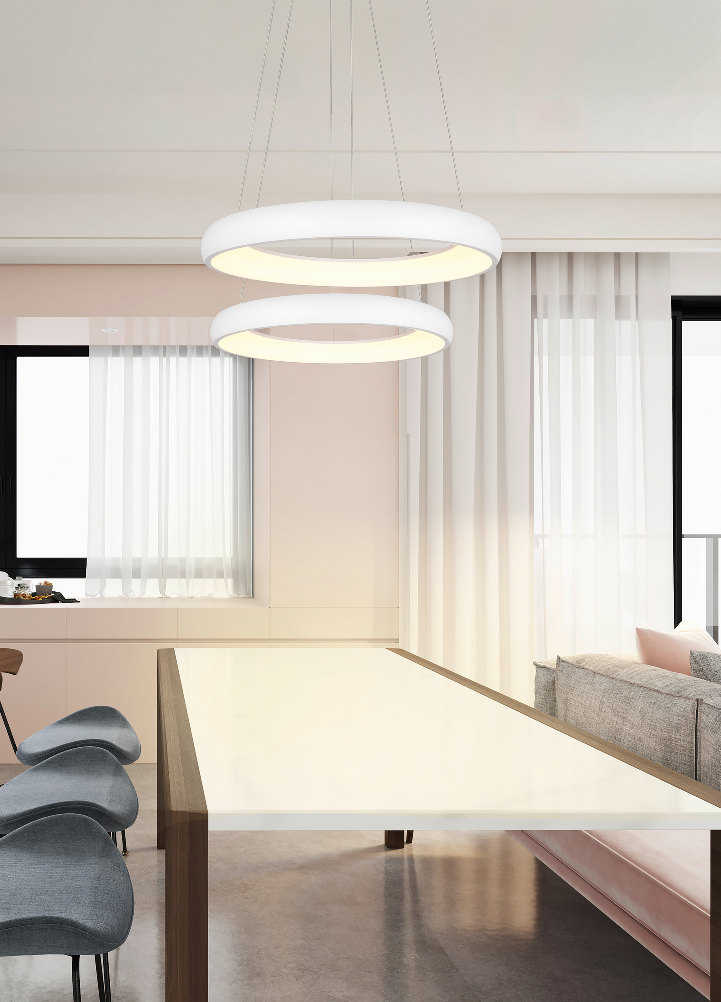 Riippuvalaisin TRIO Cardona led 29W 3300lm 47cm valkoinen