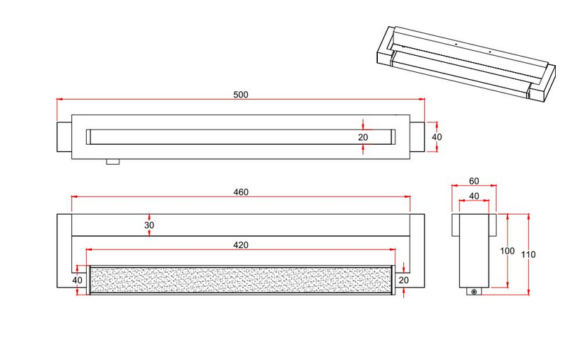 Seinävalaisin TRIO Fabrizio led 9W 1000lm 50cm kromi