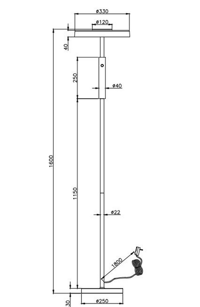 Lattiavalaisin TRIO Celeste led 15W 1750lm mattamusta