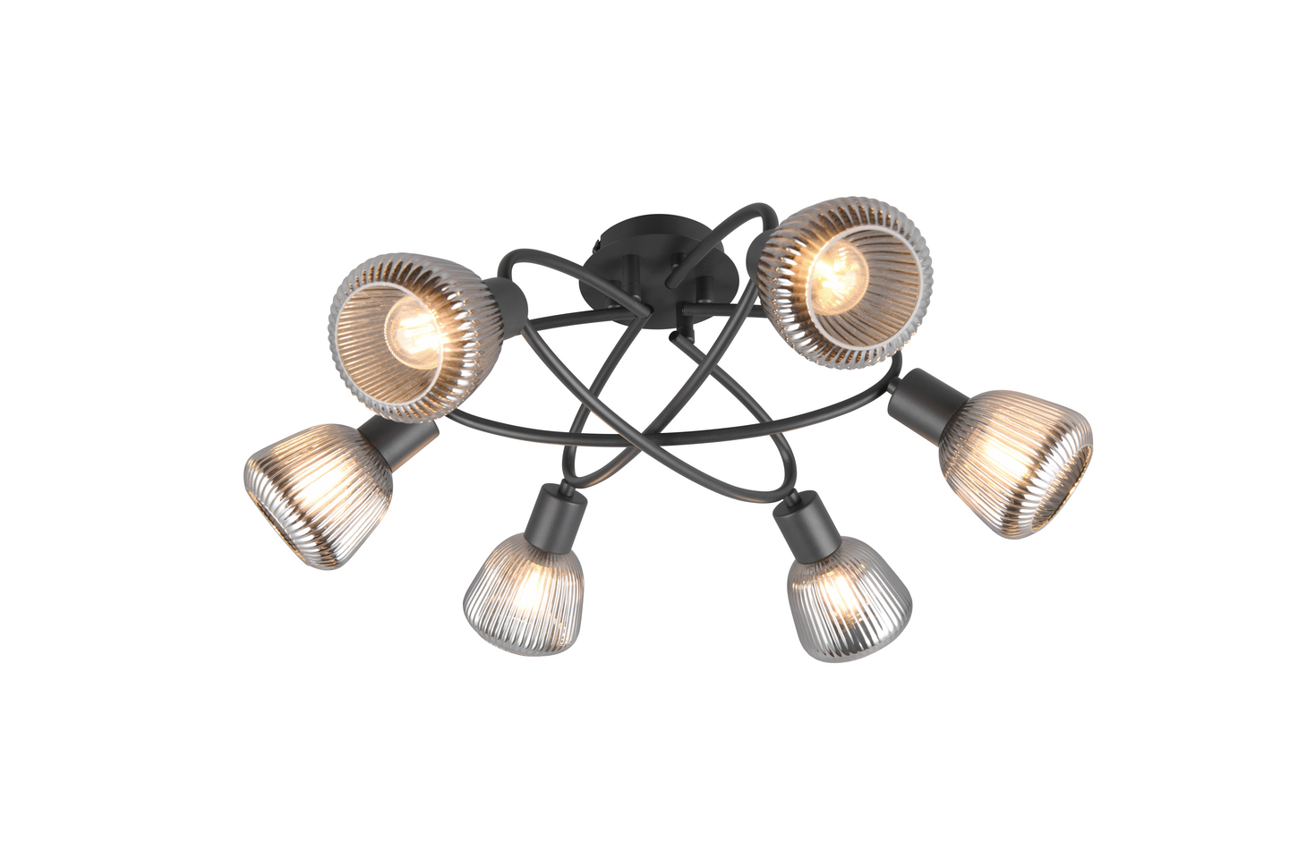 Kattovalaisin TRIO Tarifa E14 6-osainen mattamusta/kromattu