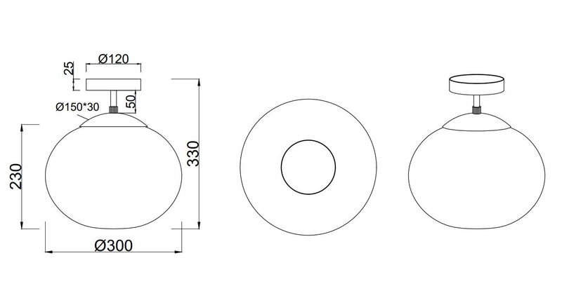 Kattovalaisin TRIO Fomento E27 mattamessinki/valkoinen