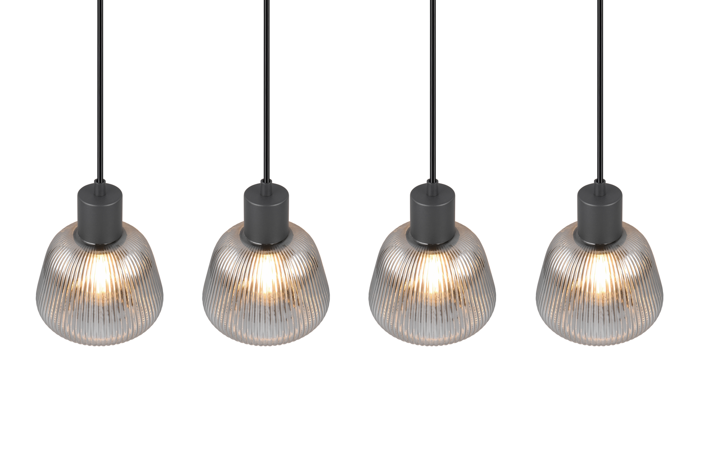 Riippuvalaisin TRIO Tarifa E27 4-osainen mattamusta/kromattu