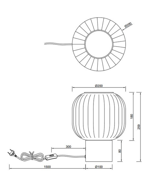 Pöytävalaisin TRIO Diva E27 mattamusta/kromattu