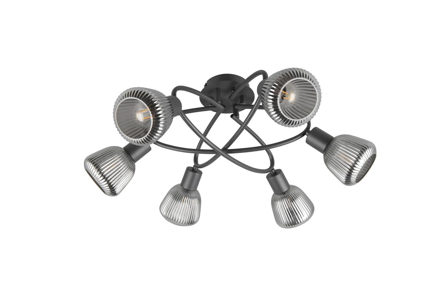 Kattovalaisin TRIO Tarifa E14 6-osainen mattamusta/kromattu