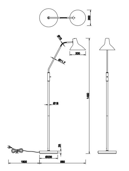 Lattiavalaisin TRIO Traveller E27 mattamusta/mattamessinki