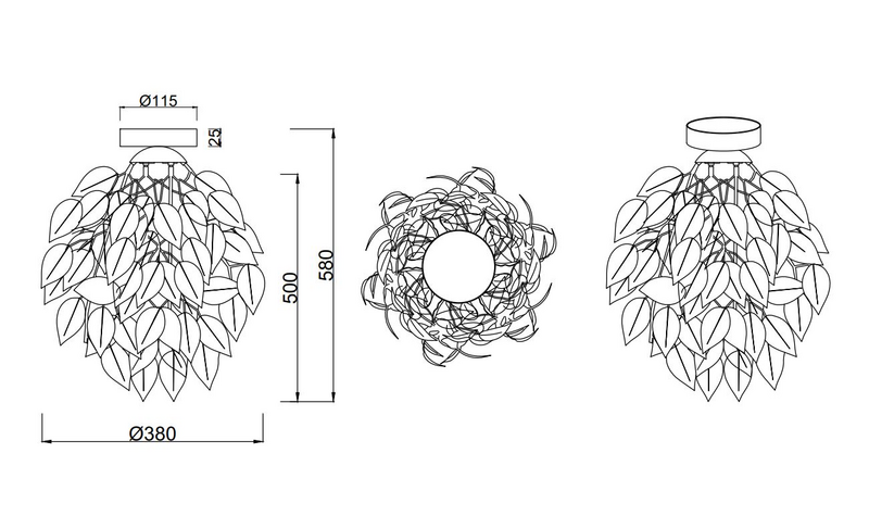 Kattovalaisin TRIO Leavy E27 37cm vihreä