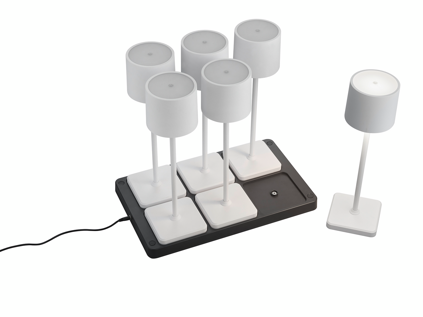 Ulkopöytävalaisin TRIO Fernandez led 6x1,5W valkoinen ladattava