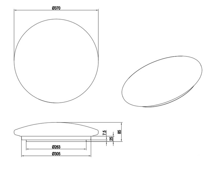 Kattovalaisin TRIO Pollux led 15W 1500lm 37cm valkoinen