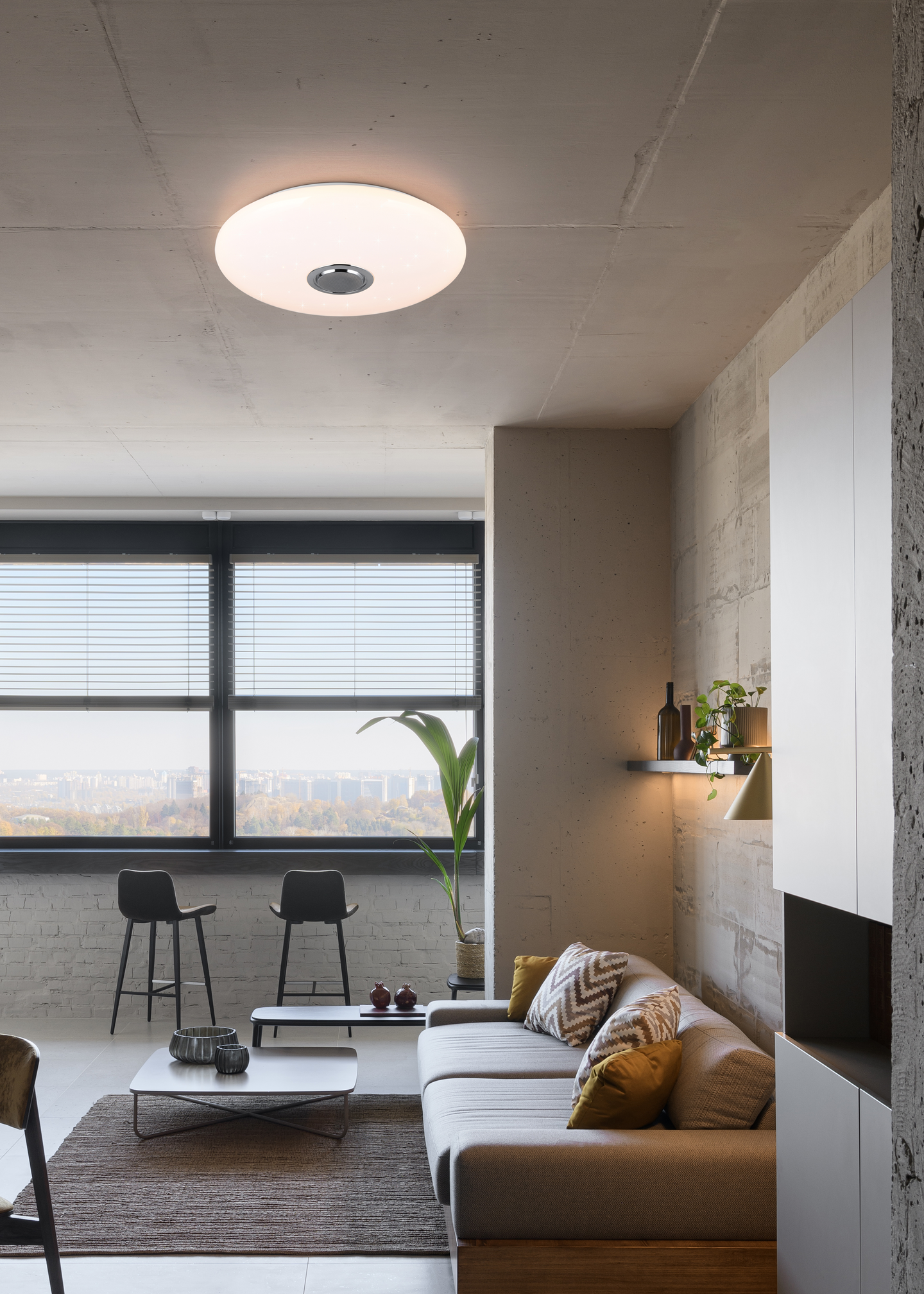 Kattovalaisin TRIO Musica led 33W 3600lm 58cm valkoinen