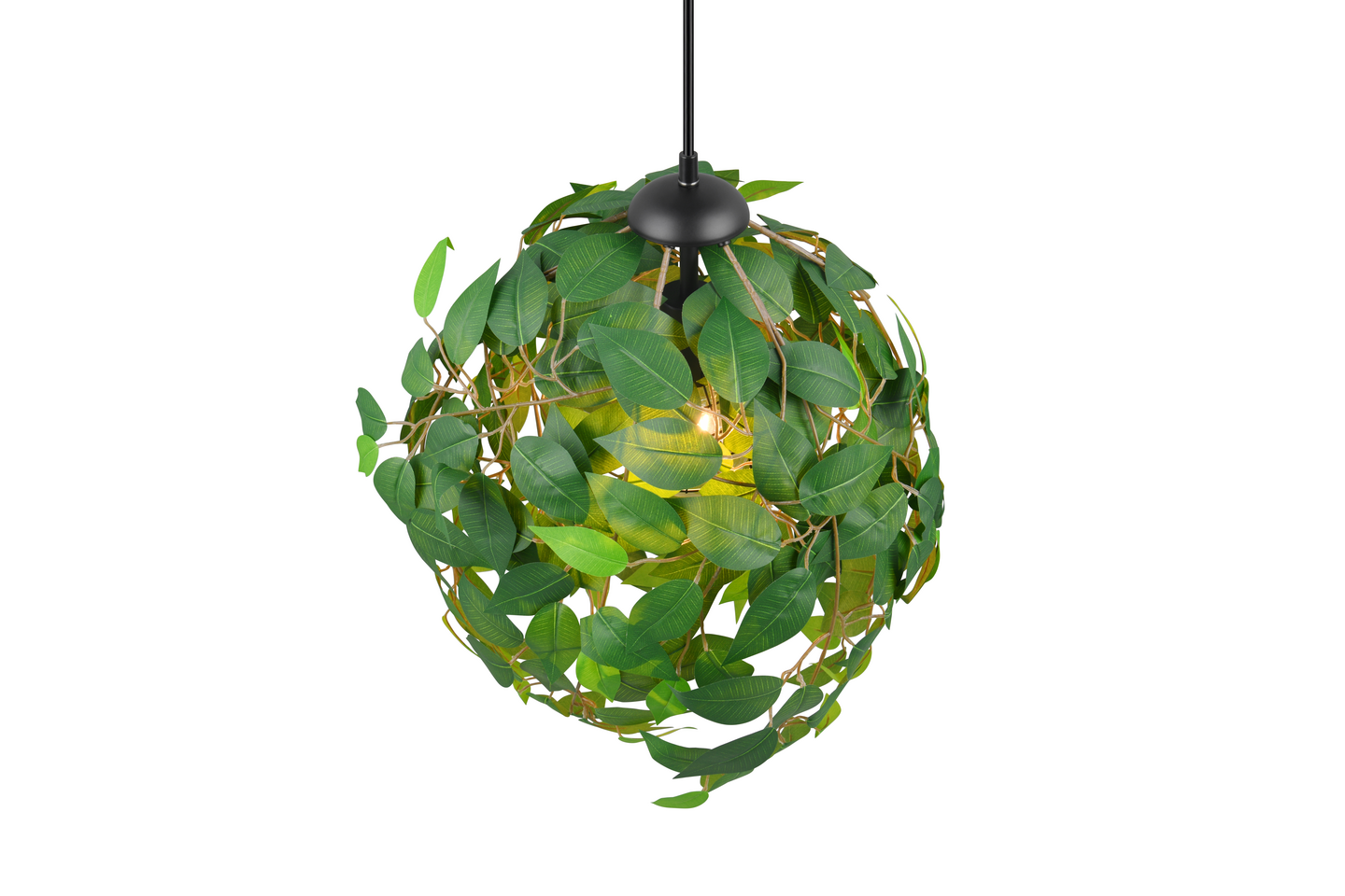 Riippuvalaisin TRIO Leavy E27 38cm vihreä