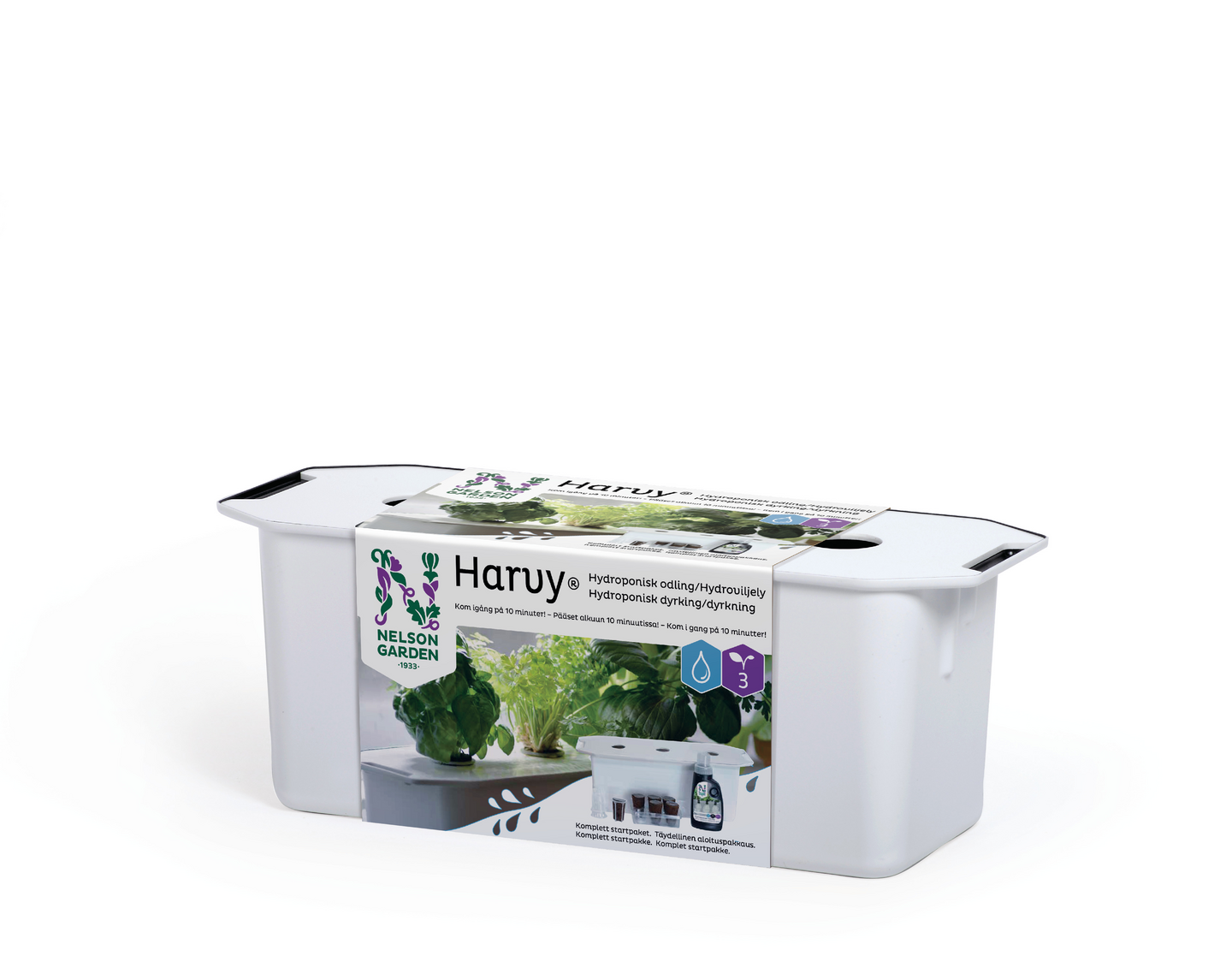HARVY NELSON GARDEN HYDROPONISK ODLING, 3, VITT LOCK KIT