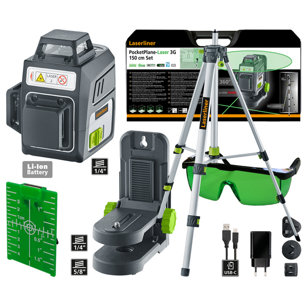 Linjalaser Laserliner Pocketplane 3G setti 150cm