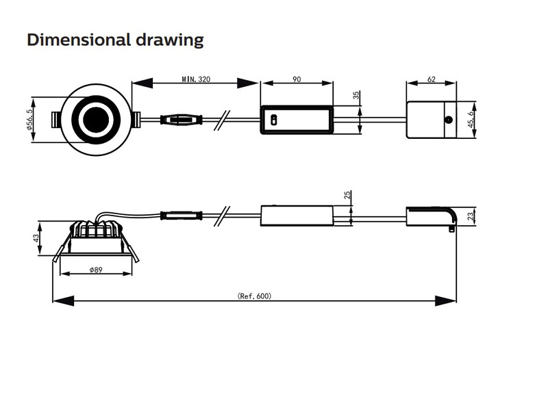 Alasvalo Philips Ledinaire 550lm CCT Dim 40D IP65 musta