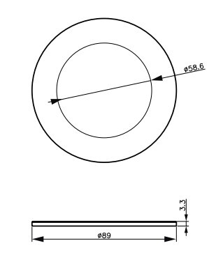 Mekaaninen lisätarvike Philips Ledinaire vaihtokehys RS071B hopea
