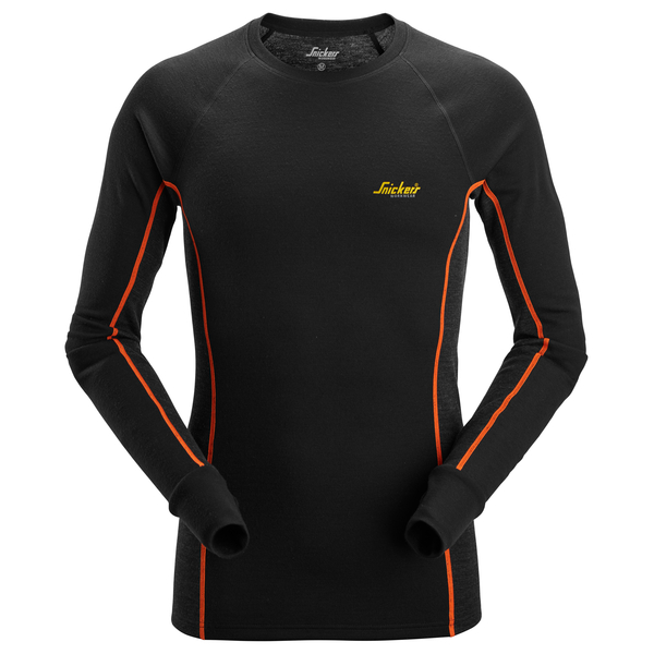 Merinoaluskerrastopaita Snickers 9480-0498 musta